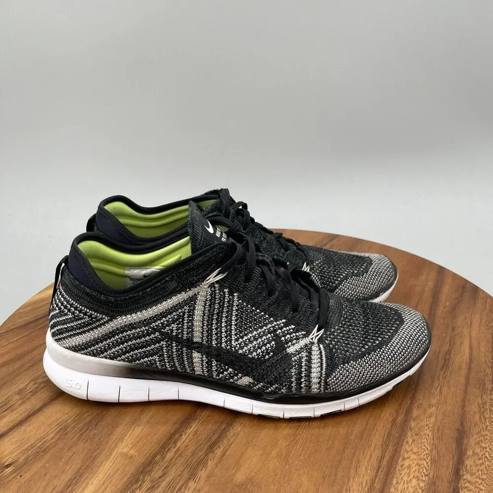 Nike Free TR Flyknit 5.0 Shoes Womens Size 9.5 Black Running Comfort Walking Gym